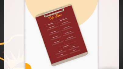 Café Clipboard Menu