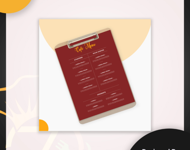 Café Clipboard Menu